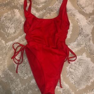 Red one piece pacsun bathing suit never worn